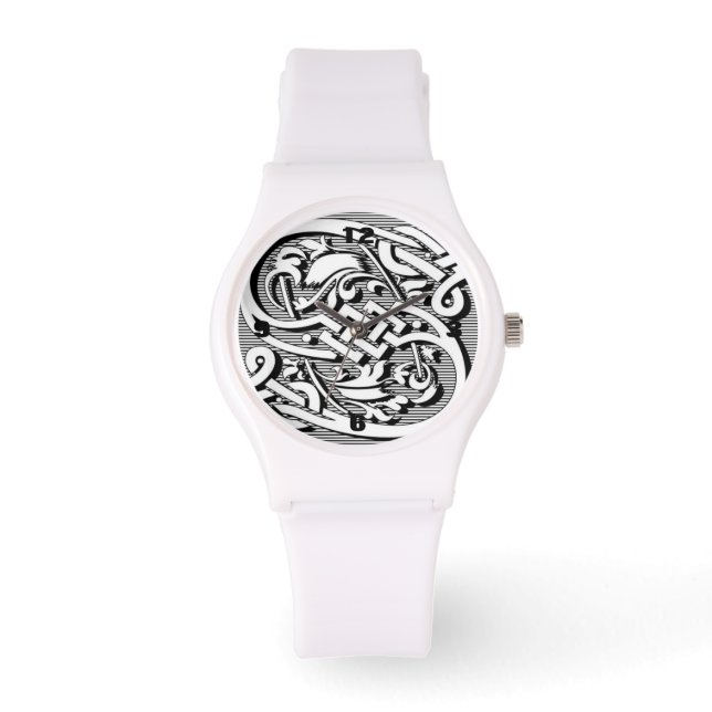Victoriaans Keltisch renaissance monogram S Horloge (Voorkant)