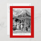 Victoriaans kerst Bijbelse scene Feestdagenkaart (Voorkant / Achterkant)