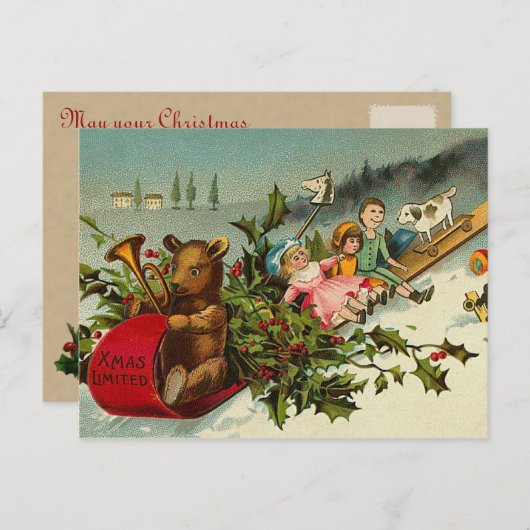 Victoriaans kerst Briefkaarten (Voorkant / Achterkant)