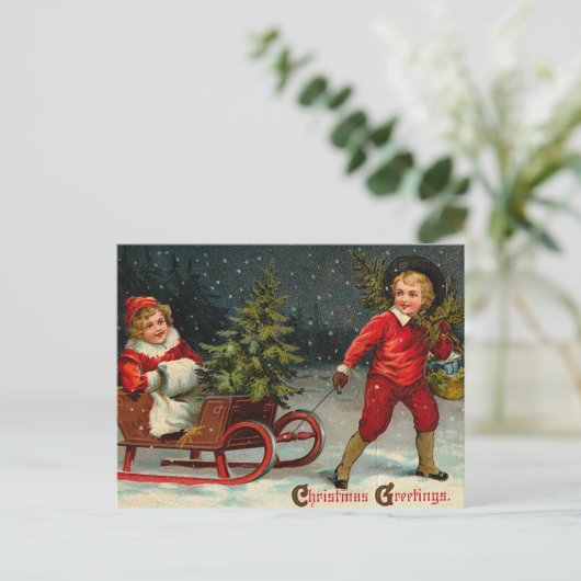 Victoriaans kerst Briefkaarten (Staand voorkant)