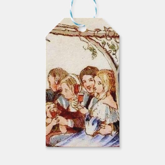 Victoriaans kerst cadeaulabel (Voorkant)