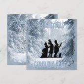 Victoriaans Kerst Caroling Party Blauwe Sneeuw Kaart (Voorkant / Achterkant)