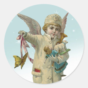 Victoriaans kerst engel meisje Stickers