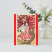 Victoriaans kerst fee meisje briefkaart (Staand voorkant)