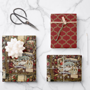 Victoriaans Kerst Heirloom Vakantie Inpakpapier Vel