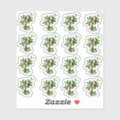 Victoriaans Kerst Holly Envelope Seal Sticker (Vel)