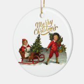 Victoriaans kerst keramisch ornament (Links)