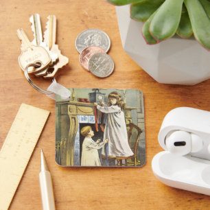 Victoriaans kerst, kerstbekentenissen voor kindere sleutelhanger