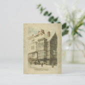 Victoriaans kerst  stad scène verontwaardigd feestdagenkaart (Staand voorkant)