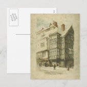 Victoriaans kerst  stad scène verontwaardigd feestdagenkaart (Voorkant / Achterkant)