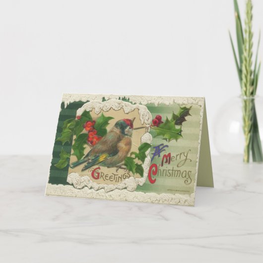 Victoriaans kerst vogel Kaart (Voorkant)