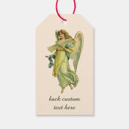 Victoriaans kerstangel, Gloria in Excelsis Deo Cadeaulabel (Achterkant)