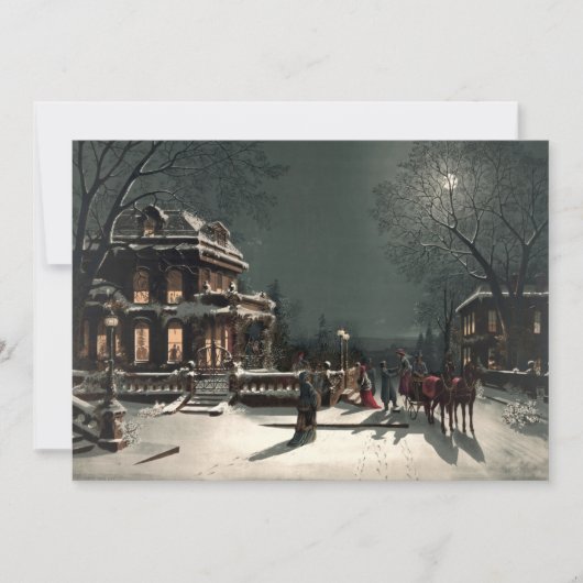  Victoriaans kerstavond Feestdagenkaart (Voorkant)