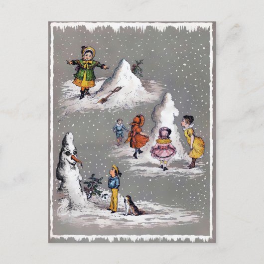  Victoriaans kerstBriefkaart Briefkaart (Voorkant)