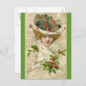 Victoriaans kerstBriefkaart Feestdagenkaart (Voorkant / Achterkant)