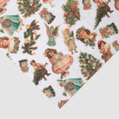 Victoriaans kerstcadeaupapier tissuepapier (Detail)