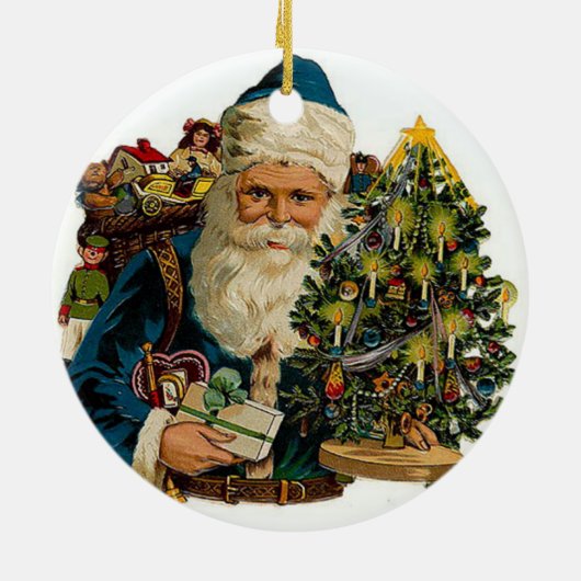 Victoriaans kerstcadeautjes versiering keramisch ornament (Achterkant)