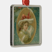 Victoriaans kerstdame Metalen Ornament (Rechts)