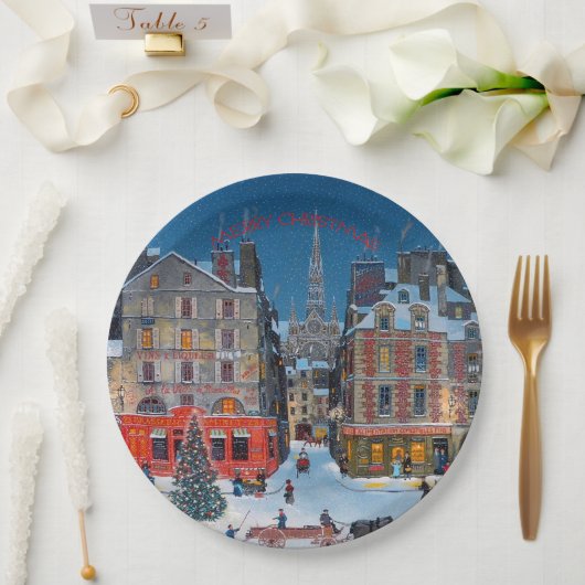  Victoriaans kerstdorp Papieren Bordje (Huwelijk)