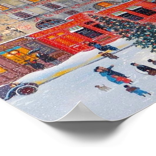 Victoriaans kerstdorp Poster (Hoek)