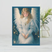 Victoriaans kerstengel Feestdagenkaart (Staand voorkant)