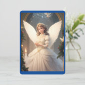 Victoriaans kerstengel Feestdagenkaart (Staand voorkant)