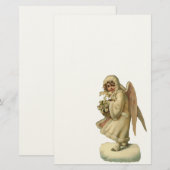 Victoriaans kerstengel Girl Briefpapier (Voorkant / Achterkant)