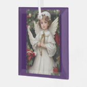 Victoriaans kerstengel Glas Ornament (Voorkant links)