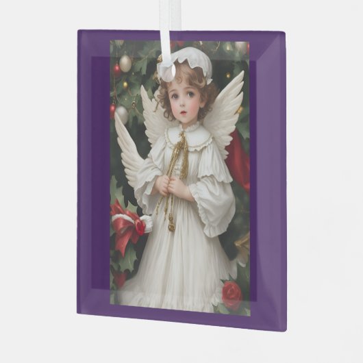  Victoriaans kerstengel Glas Ornament (Voorkant links)