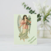 Victoriaans Kerstengel Zegeningen Kaart (Staand voorkant)