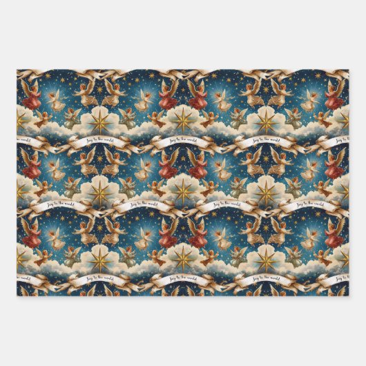 Victoriaans kerstengelen Inpakpapier Vel (Voorkant)