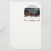 Victoriaans kerstfeest briefpapier (Voorkant / Achterkant)