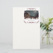 Victoriaans kerstfeest briefpapier (Staand voorkant)