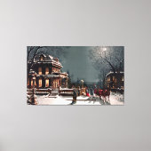 Victoriaans kerstfeest grote canvas print (Voorkant)