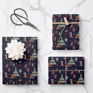 Victoriaans kerstfeest inpakpapier vel