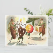  Victoriaans kerstfeest Kaart (Staand voorkant)