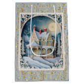  Victoriaans kerstfeest Medium Cadeauzakje (Achterkant)