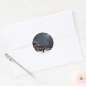 Victoriaans kerstfeest met winterfeest ronde sticker (Envelop)