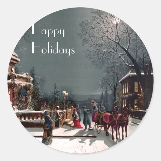 Victoriaans kerstfeest Stickers (Voorkant)