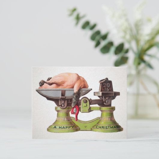  Victoriaans Kerstfeest Turkije Briefkaart (Staand voorkant)