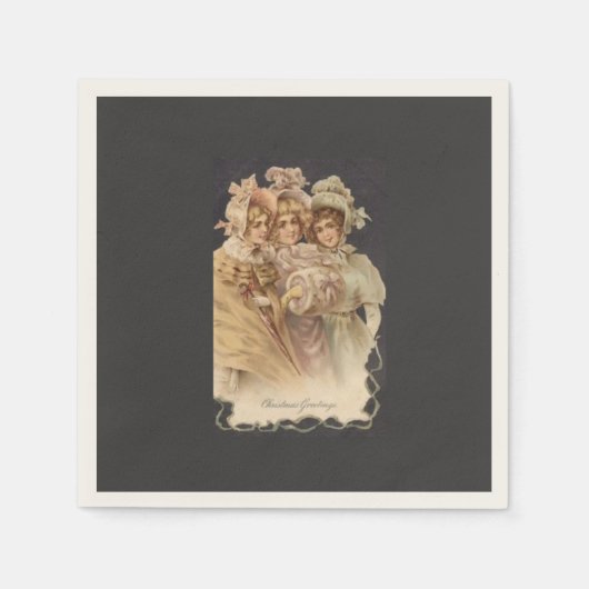  Victoriaans kerstfeest voor vrouwen Napkins Servetten (Voorkant)