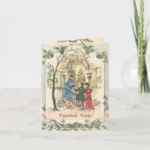 Victoriaans kerstfeestdag Bedankkaart (Voorkant)