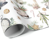 Victoriaans kerstfeestdag Cadeaupapier (Rol Hoek)