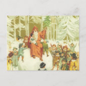 Victoriaans kerstfeestdag feestdagenkaart (Voorkant)