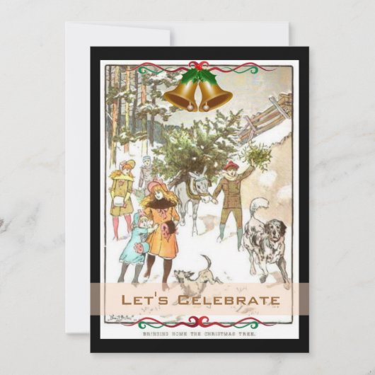  Victoriaans kerstfeestdag Kaart (Voorkant)
