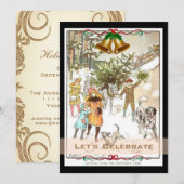  Victoriaans kerstfeestdag Kaart (Voorkant / Achterkant)