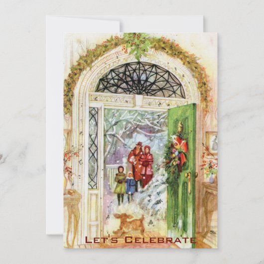 Victoriaans kerstfeestdag Kaart (Voorkant)