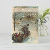  Victoriaans kerstfeestdag Kaart (Staand voorkant)
