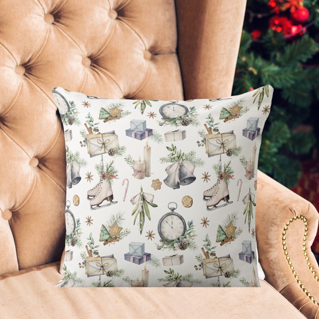  Victoriaans kerstfeestdag Kussen (Creator heeft geüpload)