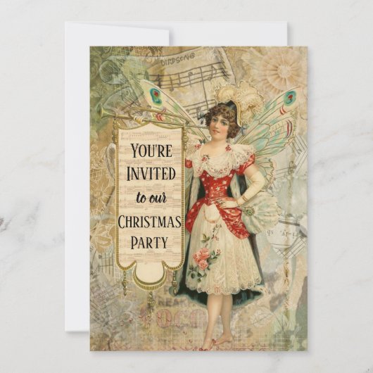 Victoriaans kerstfeestelijke koninklijke muziek kaart (Voorkant)